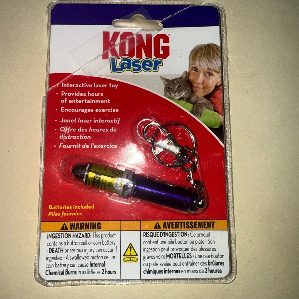 Lot of cat toys including Kong Laser Interactive Pet Toy - Red and Silver